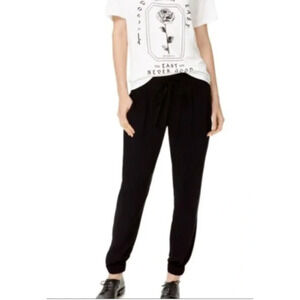 Aritzia Talula Jogger Drawstring Pants XS Black Tapered Lightweight Womens